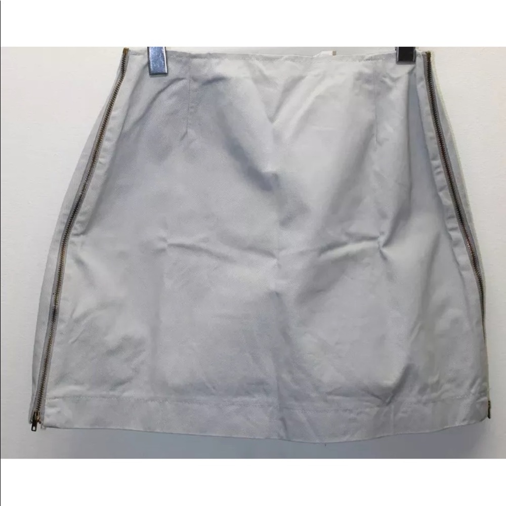 2/$20 Gene Mintesano Bongo Women Skirt Grey USA 100% Cotton Zipper 26 Inches